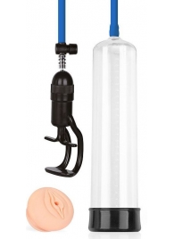 Прозрачная вакуумная помпа Sex Expert с насадкой-вагиной - Sex Expert - в Домодедово купить с доставкой