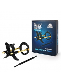 Черно-золотистый экстендер для пениса Sex Expert - Sex Expert - в Домодедово купить с доставкой