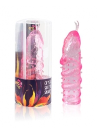 Закрытая рельефная насадка Crystal sleeve snakes в виде змеи с усиками - 14 см. - Erowoman-Eroman - в Домодедово купить с доставкой