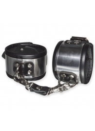 Эффектные серебристо-черные наручники с металлическим блеском - Sitabella - купить с доставкой в Домодедово