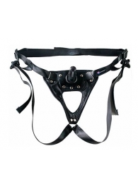 Черный пояс-трусики с насадкой  Soft-Принц  - 17 см. - LOVETOY (А-Полимер) - купить с доставкой в Домодедово