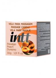Массажная свеча для поцелуев Peach с ароматом персика - 30 гр. - INTT - купить с доставкой в Домодедово