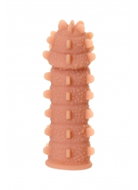 Телесная реалистичная насадка KOKOS Extreme Sleeve 04 с дополнительной стимуляцией - 12,7 см. - KOKOS - в Домодедово купить с доставкой