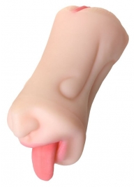 Телесный двусторонний мастурбатор Fruity Tongue - ротик и вагина - ToyFa - в Домодедово купить с доставкой