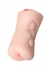 Телесный двусторонний мастурбатор Rich Fruit - вагина и анус - ToyFa - в Домодедово купить с доставкой