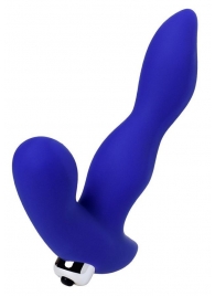 Синий силиконовый вибростимулятор простаты Stroman - 14,5 см. - ToyFa - в Домодедово купить с доставкой