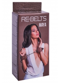 Коричневые кожаные наручники Maya - Rebelts - купить с доставкой в Домодедово