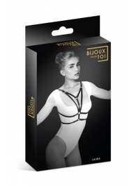 Черная упряжь на грудь Laura - Bijoux Pour Toi - купить с доставкой в Домодедово