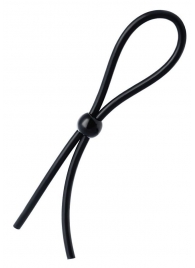 Черное лассо на пенис с одной бусиной - A-toys - в Домодедово купить с доставкой