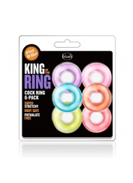 Набор из 6 эрекционных колец King of the Ring - Blush Novelties - в Домодедово купить с доставкой