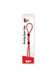 Красное лассо на пенис с двумя бусинами STRETCHY LASSO CAGE - Dream Toys - в Домодедово купить с доставкой