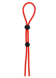 Красное лассо на пенис с двумя бусинами STRETCHY LASSO CAGE - Dream Toys - в Домодедово купить с доставкой