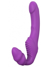 Фиолетовый безремневой вибрострапон DOUBLE DIPPER - Dream Toys - купить с доставкой в Домодедово