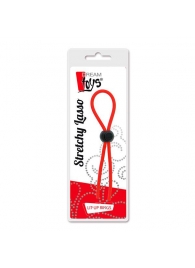 Красное эрекционное лассо с одной бусиной-утяжкой STRETCHY THIN LASSO - Dream Toys - в Домодедово купить с доставкой