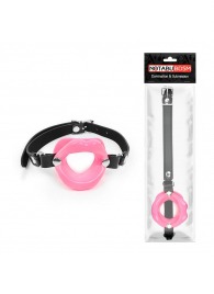 Розовый кляп-губки на черном ремешке - Notabu - купить с доставкой в Домодедово