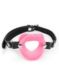 Розовый кляп-губки на черном ремешке - Notabu - купить с доставкой в Домодедово