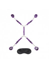 Фиолетовый набор фиксаций на кровати Classic Bedspreader - Lux Fetish - купить с доставкой в Домодедово