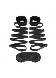 Чёрные манжеты для фиксации на кровати Bondage Bed Strap - Lux Fetish - купить с доставкой в Домодедово
