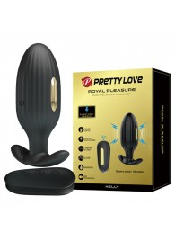 Черная анальная вибропробка с электростимуляцией и пультом ДУ Royal Pleasure - 9,2 см. - Baile - купить с доставкой в Домодедово