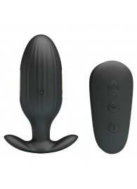 Черная анальная вибропробка с электростимуляцией и пультом ДУ Royal Pleasure - 9,2 см. - Baile - купить с доставкой в Домодедово