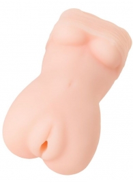 Телесный мастурбатор в виде женской фигурки - Toyfa Basic - в Домодедово купить с доставкой