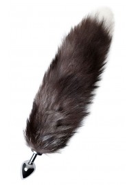 Серебристая металлическая анальная втулка с хвостом чернобурой лисы - размер S - ToyFa - купить с доставкой в Домодедово