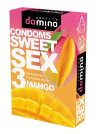 Презервативы для орального секса DOMINO Sweet Sex с ароматом манго - 3 шт. - Domino - купить с доставкой в Домодедово