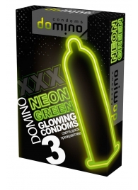 Презервативы DOMINO Neon Green со светящимся в темноте кончиком - 3 шт. - Domino - купить с доставкой в Домодедово