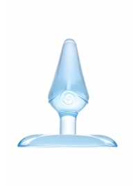 Голубая анальная втулка с ограничителем - 6,5 см. - Toyfa Basic