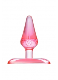 Красная анальная втулка с ограничителем - 6,5 см. - Toyfa Basic