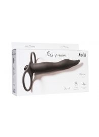 Черная вибронасадка для двойного проникновения Flirtini - 15,9 см. - Lola Games - купить с доставкой в Домодедово