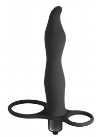 Черная вибронасадка для двойного проникновения Flirtini - 15,9 см. - Lola Games - купить с доставкой в Домодедово