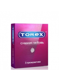 Презервативы Torex  Сладкая любовь  с ароматом клубники - 3 шт. - Torex - купить с доставкой в Домодедово