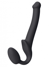 Черный безремневой страпон Silicone Bendable Strap-On S - Strap-on-me - купить с доставкой в Домодедово
