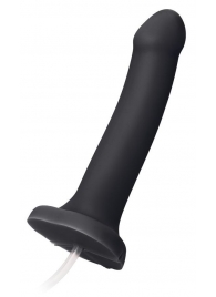 Черный фаллос с имитацией эякуляции Silicon Cum Dildo L - 19,6 см. - Strap-on-me - купить с доставкой в Домодедово