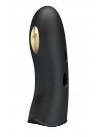 Черная вибронасадка на палец с электростимуляцией Marico - Baile - купить с доставкой в Домодедово