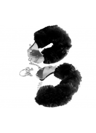 Металлические наручники Furry Love Cuffs с черным мехом - Pipedream - купить с доставкой в Домодедово