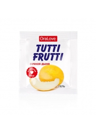 Пробник гель-смазки Tutti-frutti со вкусом сочной дыни - 4 гр. - Биоритм - купить с доставкой в Домодедово