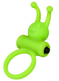 Зеленое эрекционное виброкольцо на пенис Cock Ring - A-toys - в Домодедово купить с доставкой