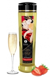 Массажное масло с ароматом клубники и шампанского Romance - 240 мл. - Shunga - купить с доставкой в Домодедово