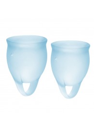 Набор голубых менструальных чаш Feel confident Menstrual Cup - Satisfyer - купить с доставкой в Домодедово