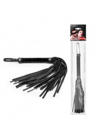 Черная гладкая плеть-флоггер с ручкой - 40 см. - Notabu - купить с доставкой в Домодедово