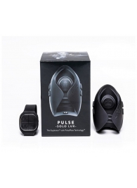 Темно-серый инновационный мужской осциллятор PULSE SOLO LUX с пультом ДУ - Hot Octopuss - в Домодедово купить с доставкой