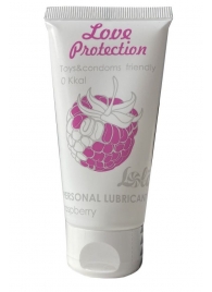 Лубрикант на водной основе с ароматом малины Love Protection Raspberry - 50 мл. - Lola Games - купить с доставкой в Домодедово