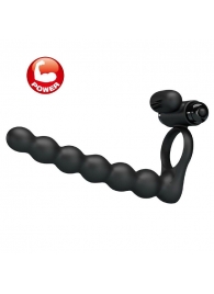Черная насадка для двойной стимуляции Hercules Penis Sheath III - 15,3 см. - Baile - купить с доставкой в Домодедово