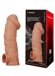 Телесная насадка на фаллос с фиксацией мошонки EXTREME SLEEVE - 15,6 см. - KOKOS - в Домодедово купить с доставкой