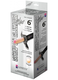 Пояс-трусики с насадкой Glamour Silver - 15,5 см. - LOVETOY (А-Полимер) - купить с доставкой в Домодедово