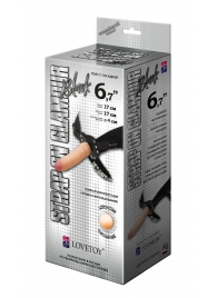 Пояс-трусики с насадкой Glamour - 17 см. - LOVETOY (А-Полимер) - купить с доставкой в Домодедово