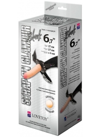 Пояс-трусики с насадкой Glamour - 17 см. - LOVETOY (А-Полимер) - купить с доставкой в Домодедово
