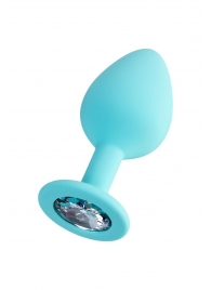 Мятная анальная втулка Brilliant с прозрачным кристаллом - 8 см. - ToyFa - купить с доставкой в Домодедово